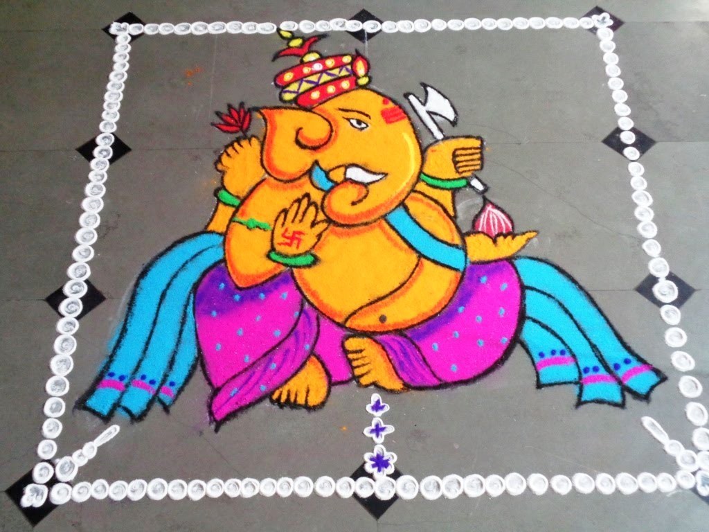 Ganesh Rangoli For Deepavali