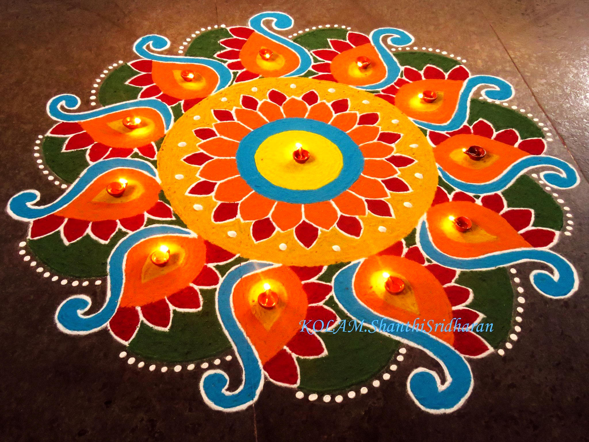 Diwali Rangoli Design with Dots