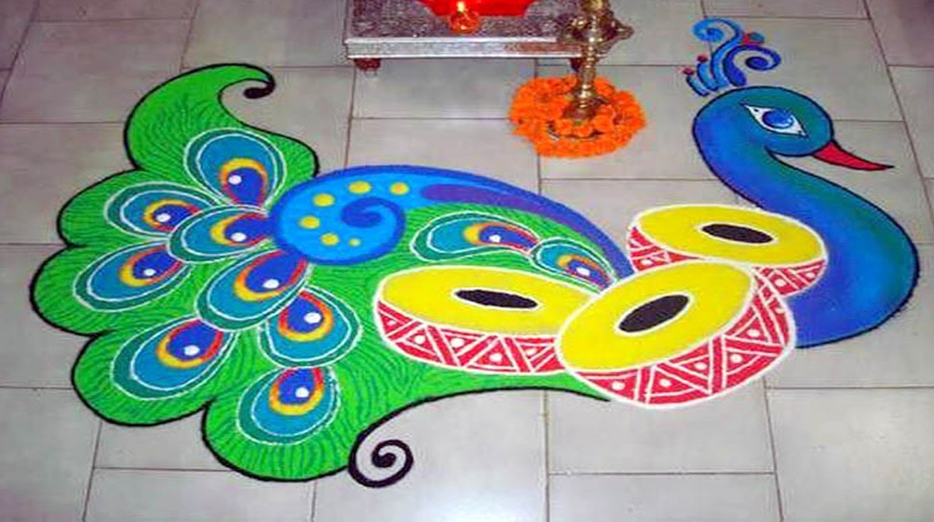 Rangoli Designs With Peacock