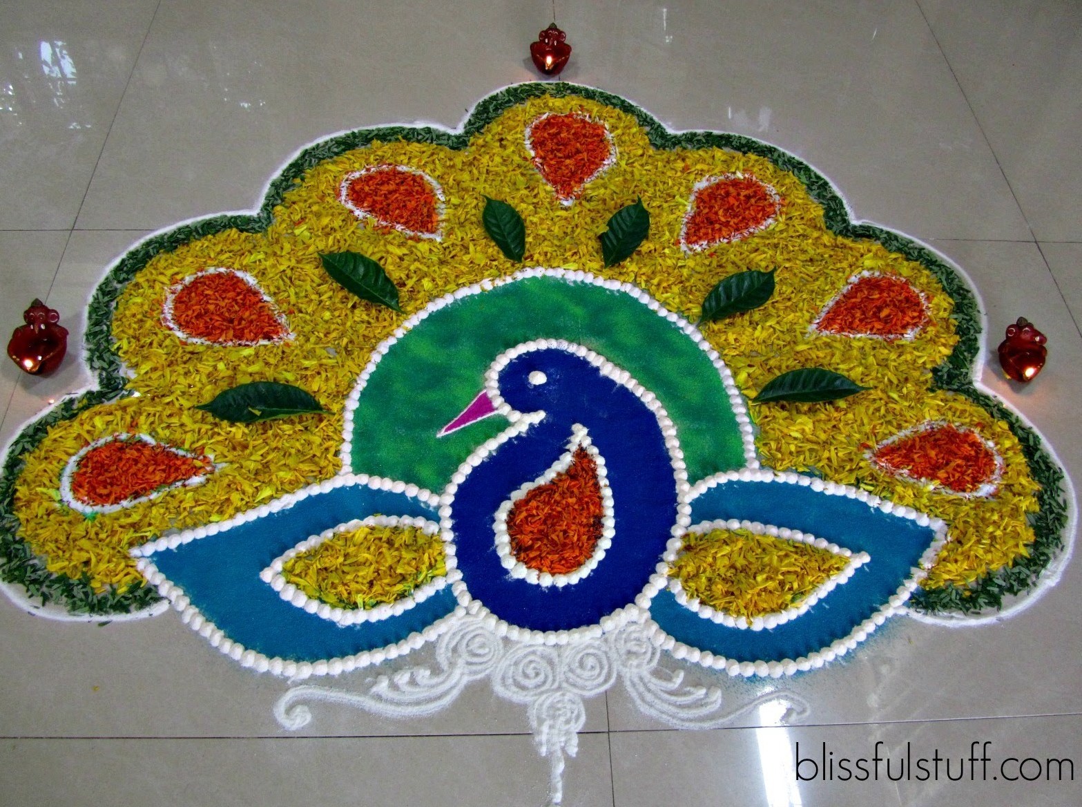 Rangoli Peacock Designs For Diwali