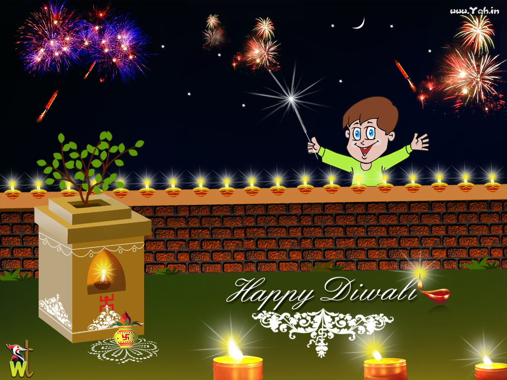 Happy Diwali 3D Wallpaper for Kids