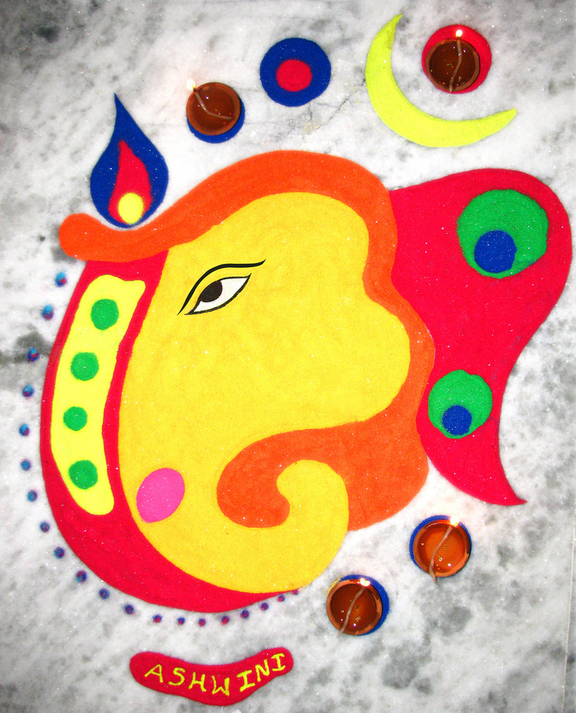 Beautiful Lord Ganesh Rangoli Designs for Easy and Simple to Make