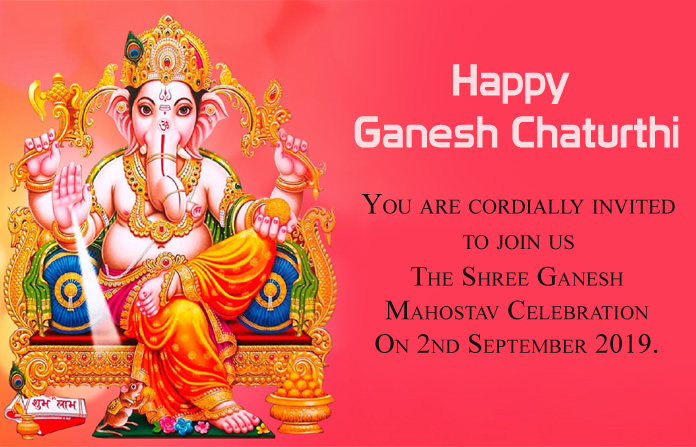 Best Lord Ganpati Invitation Message 2019 With Cards For Fiends