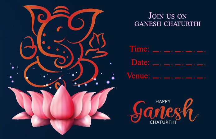 Join us on Ganesh Chaturthi with Card and Lotus Image