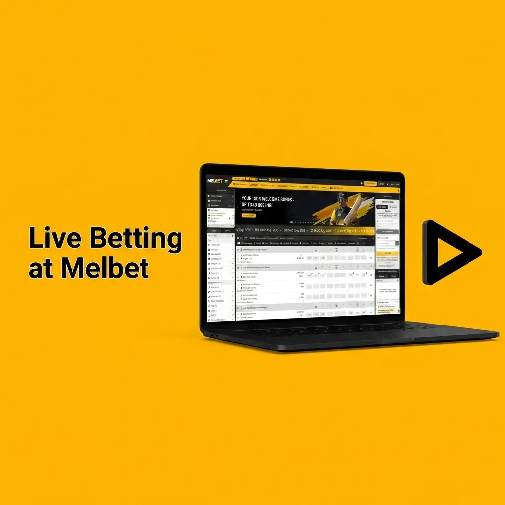 Melbet live betting interface showing real-time odds, match tracker, and cash-out options for cricket, football, and tennis