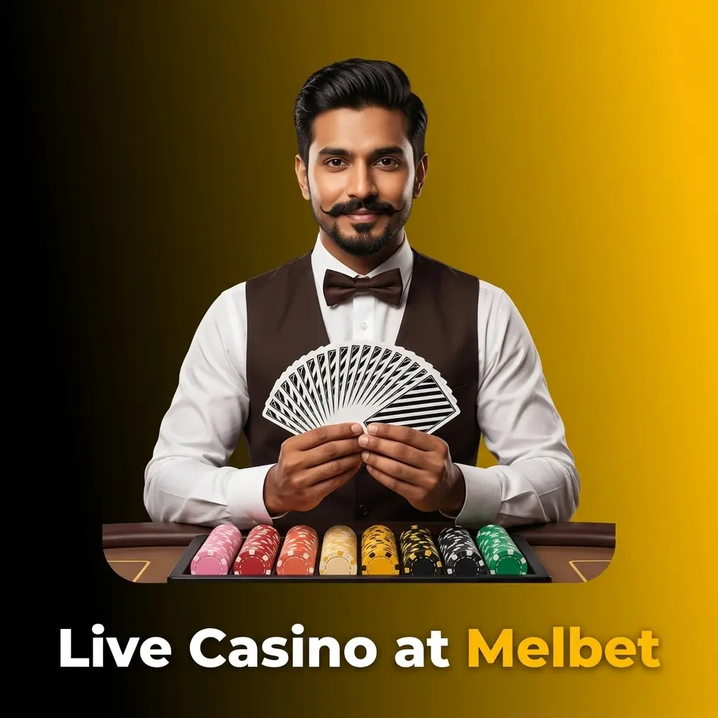 Melbet Live Casino with professional dealers streaming HD table games including Teen Patti, Andar Bahar, Roulette and Blackjack