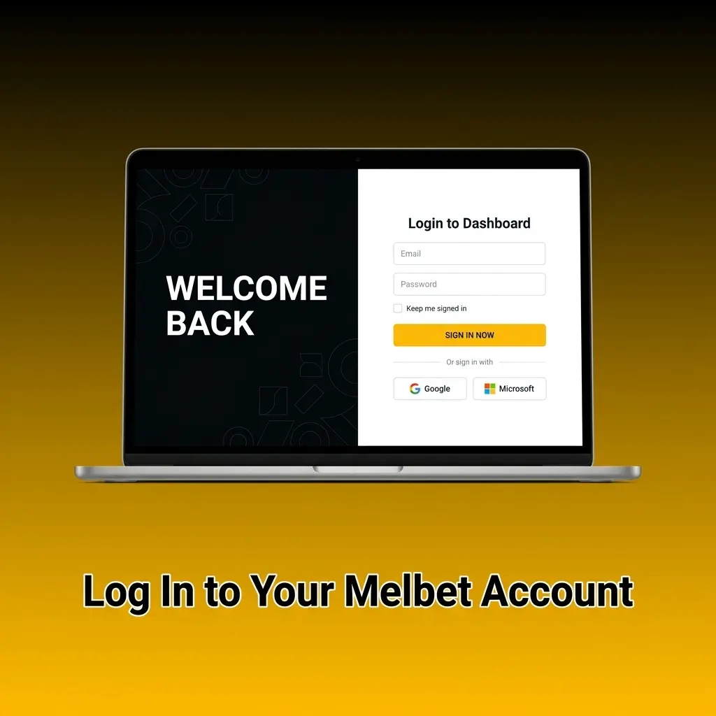 Melbet account login page showing step-by-step sign-in process on any device securely