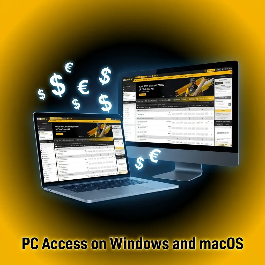 Melbet website open on desktop browser showing sports betting and casino games on Windows and macOS