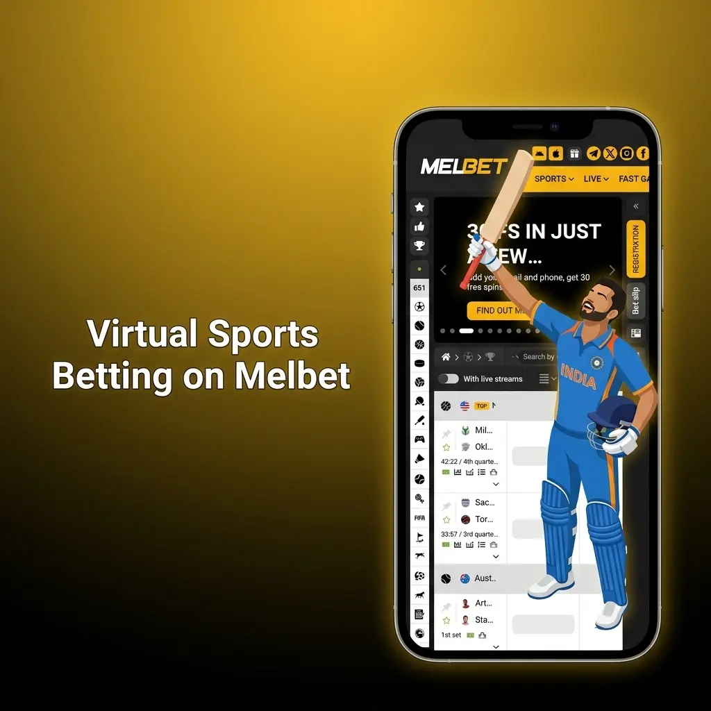 Virtual sports betting on Melbet including cricket, football, horse racing and basketball using certified random number generators